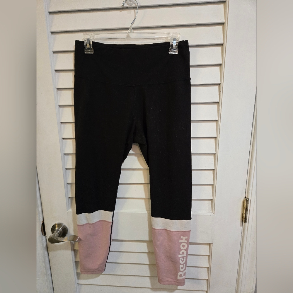Reebok Leggings Large Black and Pink